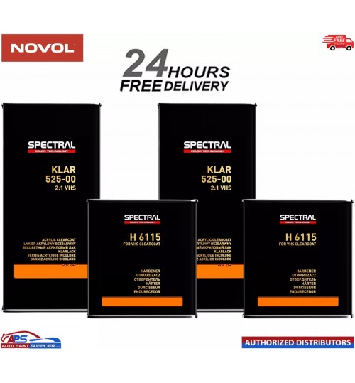 NOVOL SPECTRAL KLAR 525-00 VHS LACQUER + H6115 STD HARDENER - 15LTR KIT DEAL